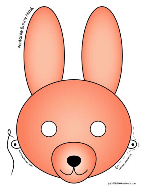 easter rabbit face printout clipart