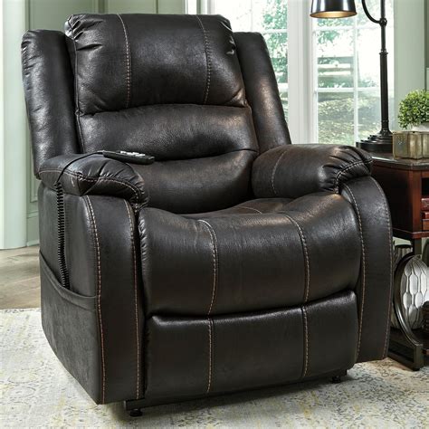 signature design  ashley yandel faux leather power lift recliner rifes home furniture