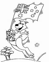 Australia Colouring Flag Coloring Pages Competition Kangaroo Holding Sheet Kids Line Preschool Students Griffith Library sketch template