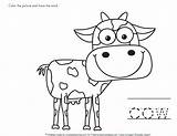 Letter Worksheet Worksheets Cow Printables Trace Preschool Word Printable Practice Coloring Color Activities Visit sketch template