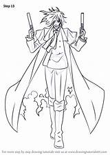 Hellsing Alucard Draw Drawing Step Drawings Anime Drawingtutorials101 Tutorials Tutorial Necessary Improvements Finally Finish Make Visit sketch template