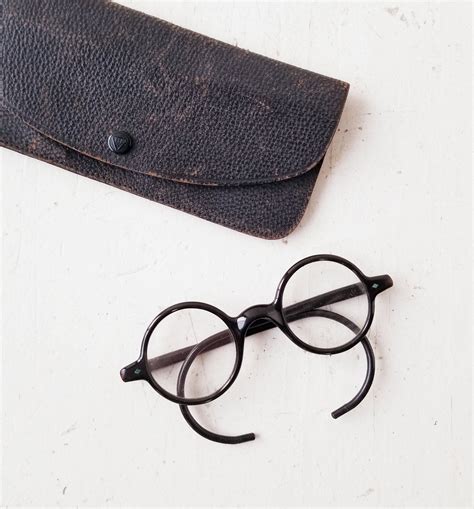vintage 1930s eyeglasses round black glasses 30s frames etsy