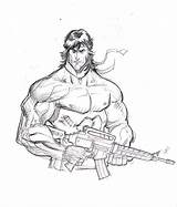 Rambo sketch template
