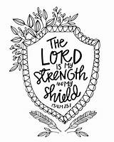 Strength Psalm Bible Verse Glaube Faith Hoffnung Handlettered Ausmalbilder Canvasondemand Verses Scripture sketch template