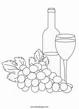 Uva Bottiglia Bicchiere Vini Didattiche Primaria Grappolo sketch template