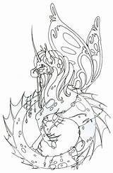 Coloring Pages Hippocampus Dragon Fairy Adult Inked Drawings Evil Sea Sheets Printable Colouring Fantasy Mermaid Book Books Deviantart Leafy Choose sketch template