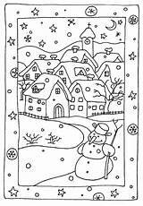 Coloring Pages Winter Snowy Christmas Color Kids Printable Sheets Printables Houses Print Snowman Christian Number Book Church Colouring Activities Pokrajine sketch template