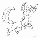 Leafeon Coloring Lineart Eevee Banette sketch template