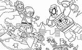 Lego Coloring Spiderman Pages Avengers Marvel Superheroes Sheets Colouring Printable Spider Man Fury Nick Rocks Goblin Green Print Color Super sketch template
