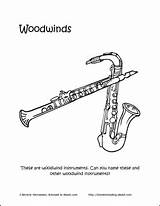Woodwind Instruments Instrument Coloring Worksheets Music Musical Crossword Puzzle Word Search Worksheet Printables Printable Name Visit Band Worksheeto sketch template