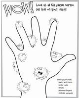 Hand Coloring Washing Germs Pages Kids Activities Preschool Handwashing Germ Preschoolers Worksheets Printables Hygiene Hands Health Germophobe Body Lessons Niños sketch template