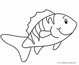 Coloring Pages Rainbow Fish Line Kids Printable sketch template