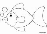 Fish Coloring Pages Template Printable Drawing Sheet Cartoon Colouring Sheets Bow Color Ocean Outline Trout Preschool Patterns Saltwater Hook Summer sketch template