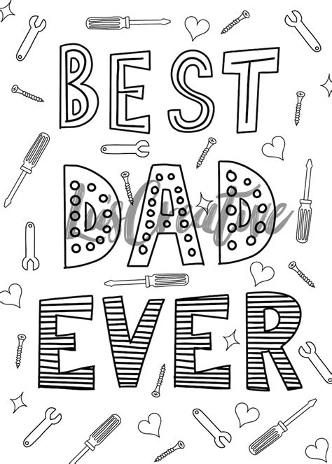 dad  colouring fathers day card kids gift printable