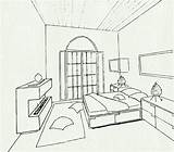 Drawing Bedroom Perspective Room Point Bed 3d Interior Draw Furniture Drawings Getdrawings Sketches Living Paintingvalley sketch template