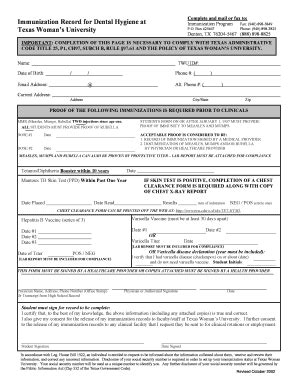 texas immunization record card forms  templates fillable