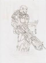 Gears War Marcus Fenix Deviantart Drawings sketch template