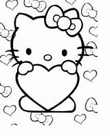 Coloring Kitty Hello Pages Heart Clipart Clipartbest sketch template