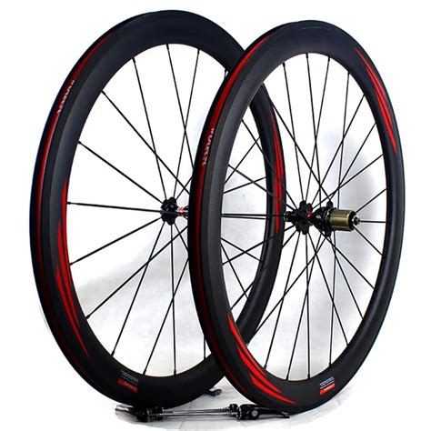 carbon road bike wheels mm  carbon fiber bicycle cycling racing road wheelset clincher