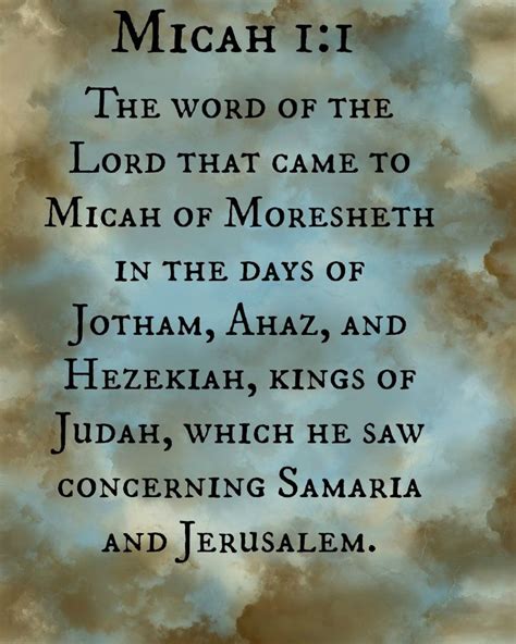 Micah 1 1 The Word Of The Lord That Came To Micah Of Moresheth In The