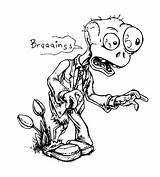 Pages Zombie Coloring Zombies Vs Plants Wants Eat Brain sketch template