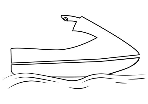jet ski   sea  water scooter icon  outline style isolated