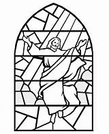 Coloring Pages Christmas Stained Glass Bible Religious Jesus Easter Printable Window Kids Children Christian Sheets Patterns Clipart Easy Colouring Printables sketch template