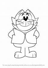 Cat Benny Draw Cartoon Step Drawing Learn Getdrawings sketch template