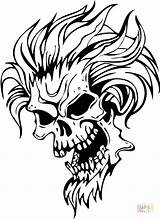 Demon Coloring Pages Evil Skull Hair Drawing Skulls Printable Tattoo Monster Face Stencils Color Template Colouring Supercoloring Demons Getcolorings Choose sketch template