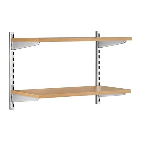 shopfitting warehouse chromeoak adjustable wall shelving kit