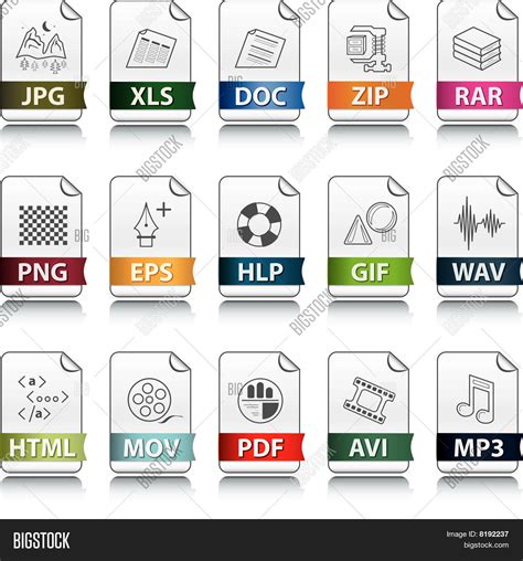file extension icons vector photo bigstock