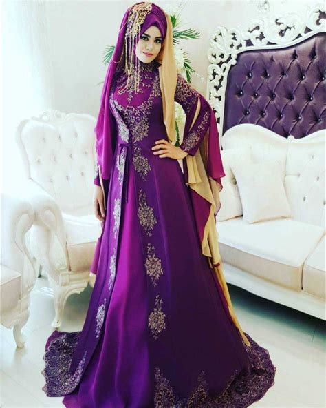 hijab wedding gown hijab bridal wear purple hijab beautiful hijab for brides 2019 kıyafet