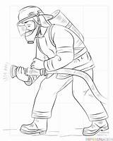 Draw Fireman Drawing Step sketch template
