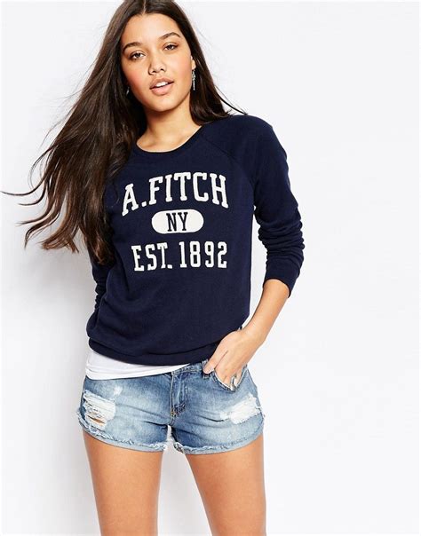 abercrombie and fitch logo sweat crew top at abercrombie and