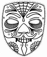 Mask Coloring Pages Printable Kids Colouring Coloriage Kleurplaat Skull sketch template