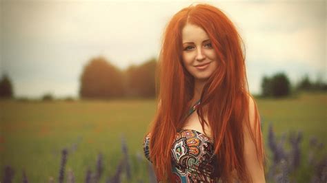 redhead girl smile full hd wallpaper