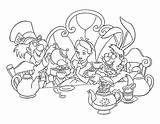 Coloring Tea Party Pages Printable Popular sketch template