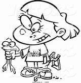 Girl Tomboy Coloring Pages Frog Cartoon Template Outline Clipart Sling sketch template