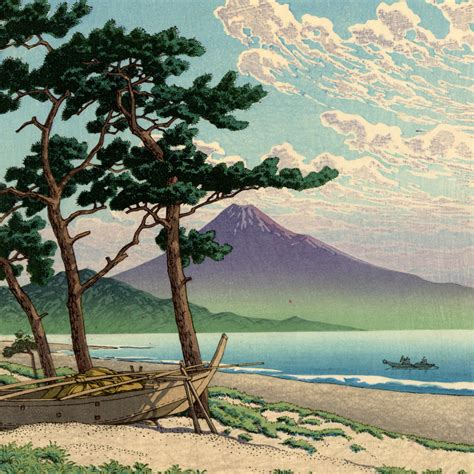 hasui pine beach at miho sold egenolf gallery japanese prints