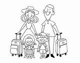 Family Vacation Coloring Coloringcrew sketch template