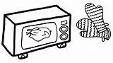 Oven Microwave Drawing Coloring Clipart Clipartmag Pages sketch template