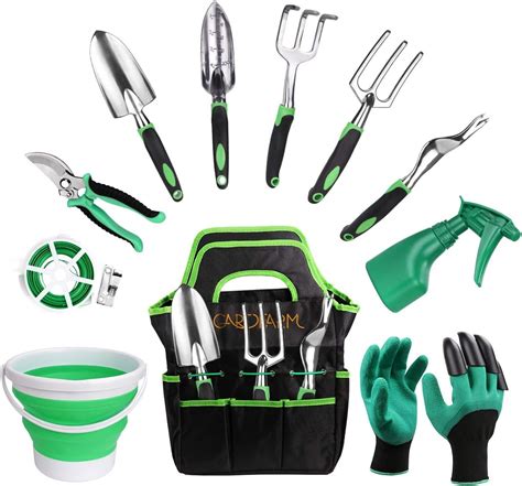 gardfarm outils de jardinage  pieces kit doutils  main en acier inoxydable ensemble