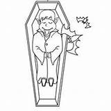 Coloring Dracula Vampire Coffin Pages Halloween Sleeping Kawaii Color Count Moonlight Under sketch template