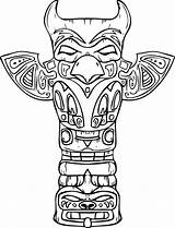 Totem Coloring Pages Poles Pole Popular Printable sketch template