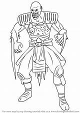 Mortal Kombat Baraka Draw Drawing Step Tutorials Drawingtutorials101 sketch template