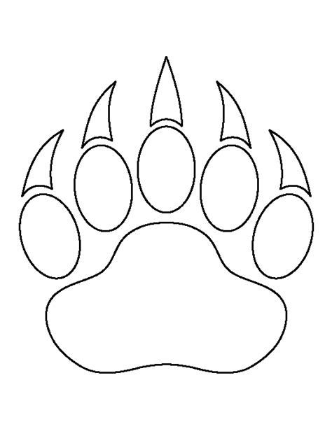 bear paw print pattern   printable outline  crafts creating