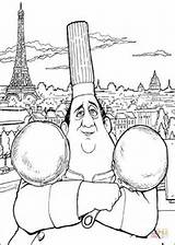 Ratatouille Coloring Pages Disney Auguste Gusteau Kids Fun Colouring Movie Parisian Pans Eiffel Tower Behind Two Beautiful Cartoon Coloriage Printable sketch template