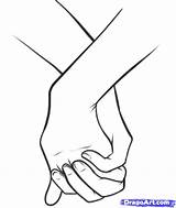 Holding Hands Draw Drawing Step Cartoon Hand Couples Easy Girl People Boy Drawings Sketch Clipart Couple Man Anime Cliparts Cute sketch template