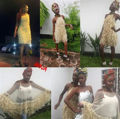 fashion designer unveils her dresses made with condoms to