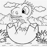 Dinosaur Baby Coloring Pages Cut Preschoolers Egg Dino Template Color sketch template
